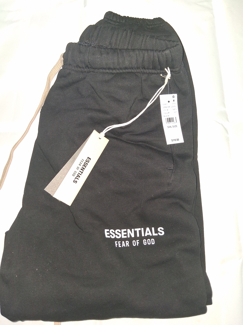 Fear of God Essentials Black Logo Sweatpants